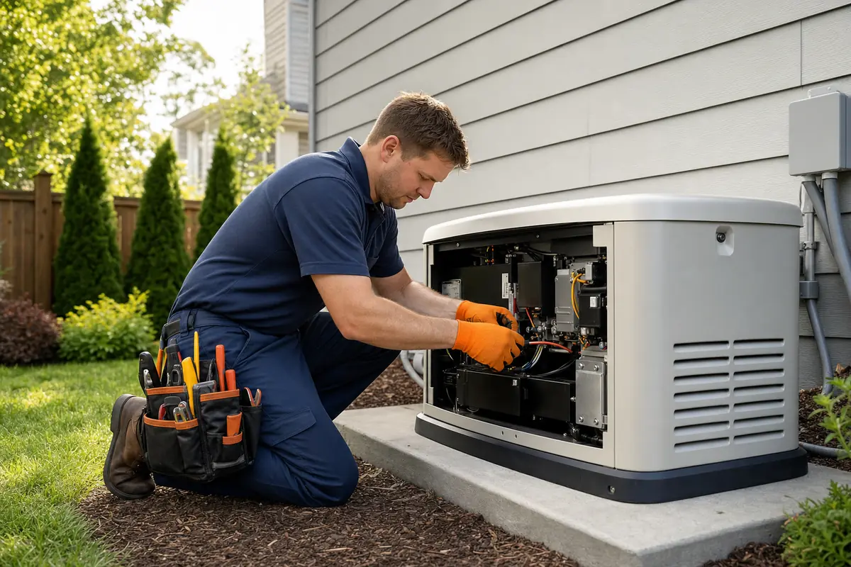 Generator Installation professional at work