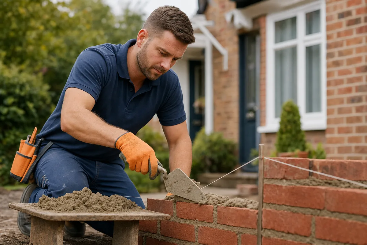 Masonry professional at work