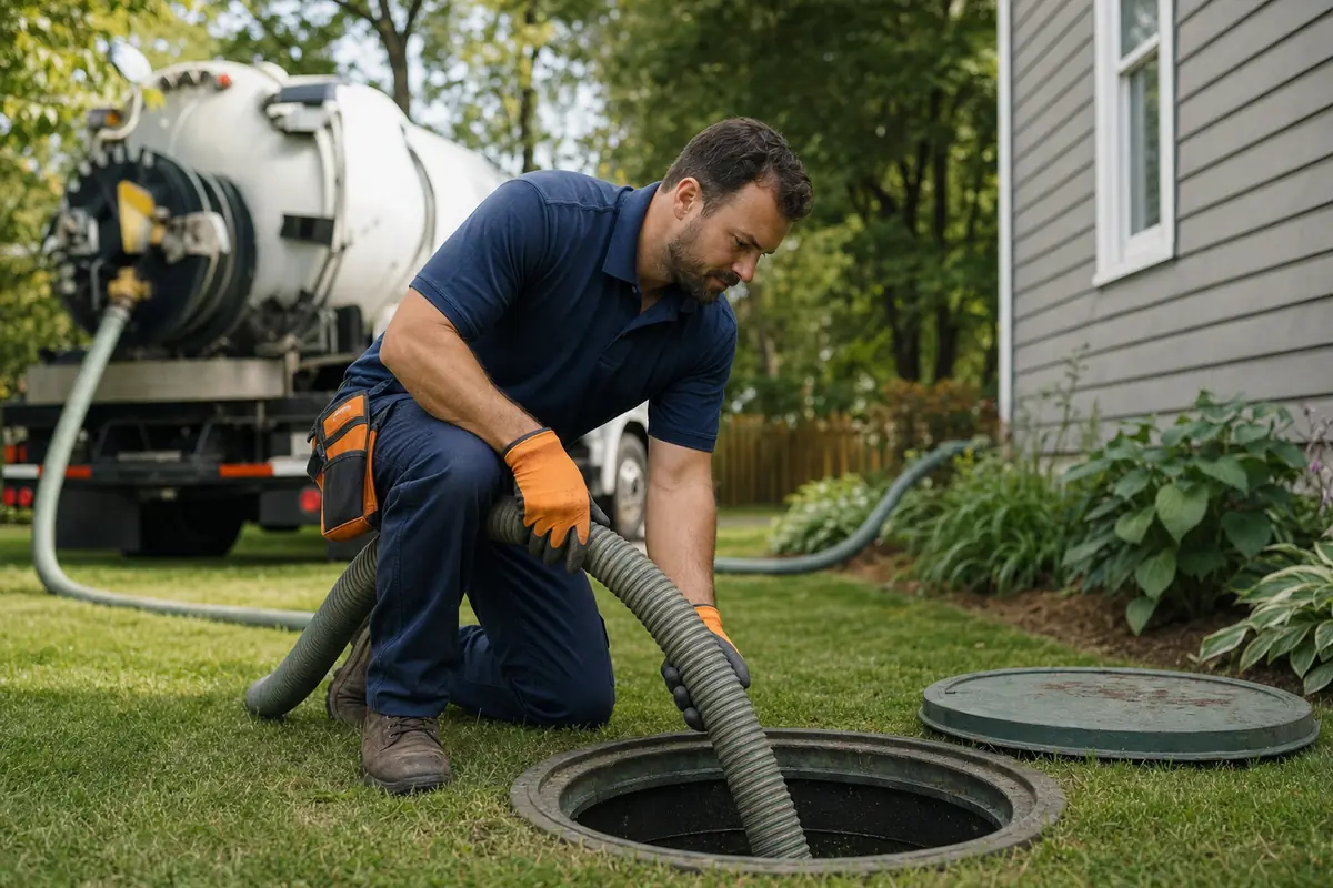 Septic professional at work